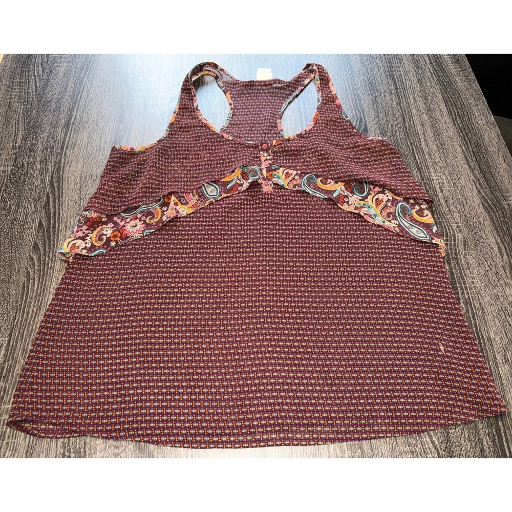 Mossimo Supply Co‎ XL Red Paisley Print Racerback Tank Top Women